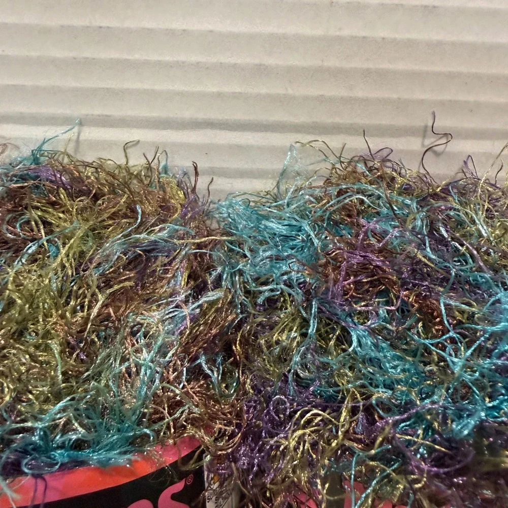 Patons Cha Cha Super Bulky Novelty Yarn Jazz Y2K 2 Skeins Knitting Crochet Fuzzy